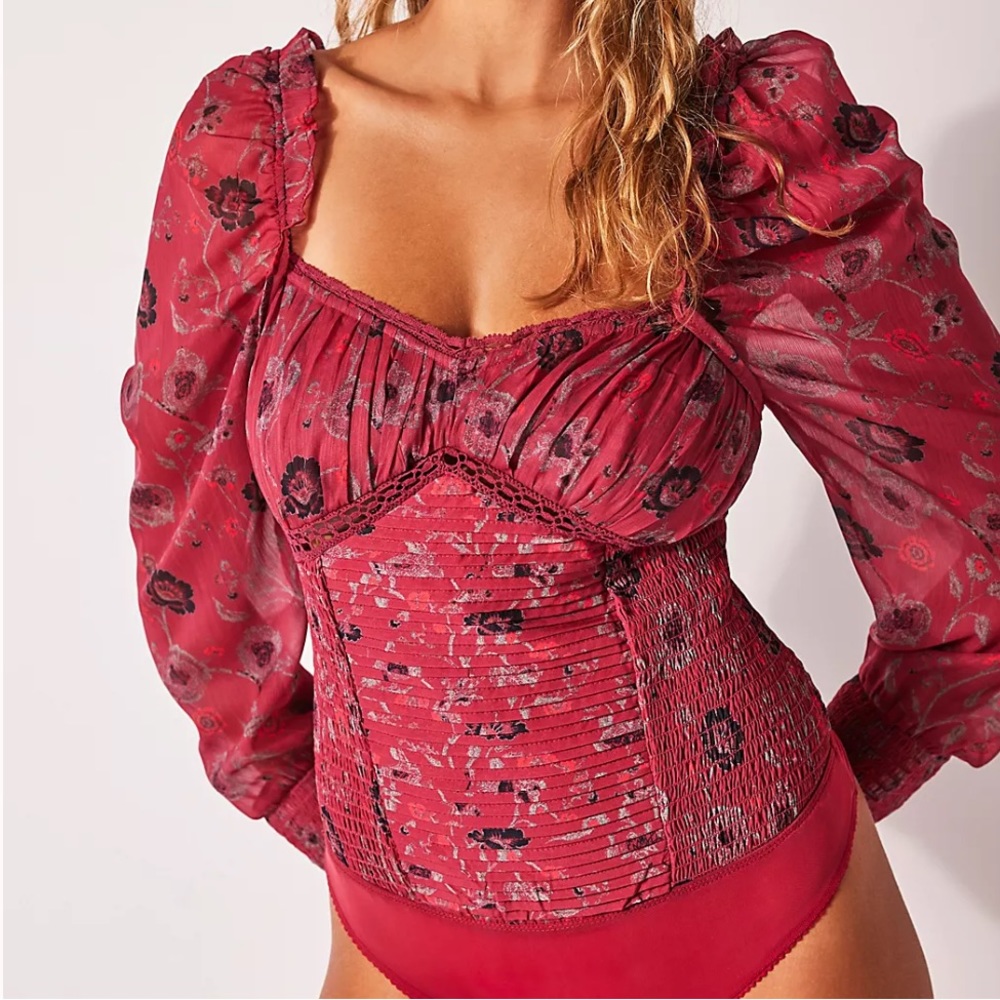 NWT Brunch Date floral bodysuit by Free People in size XS
